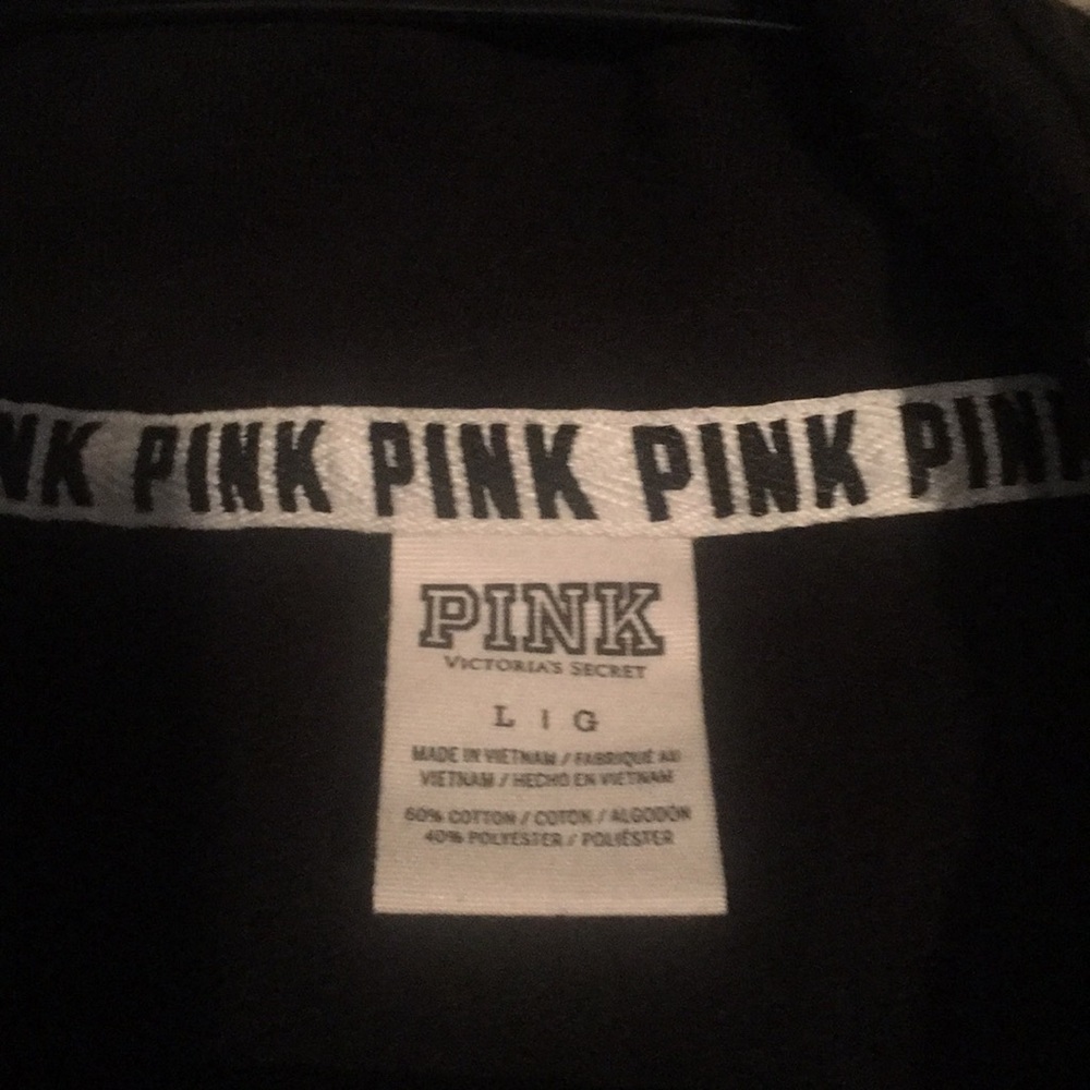 Womens Large Love Pink Half Zip Pullover - Picture 3 of 3